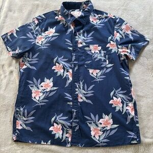 American Eagle Outfitters Men's Blue Floral Shirt Size Large